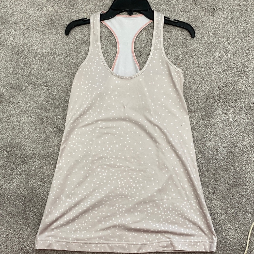 Women’s Light Taupe Dot Racerback Tank Top